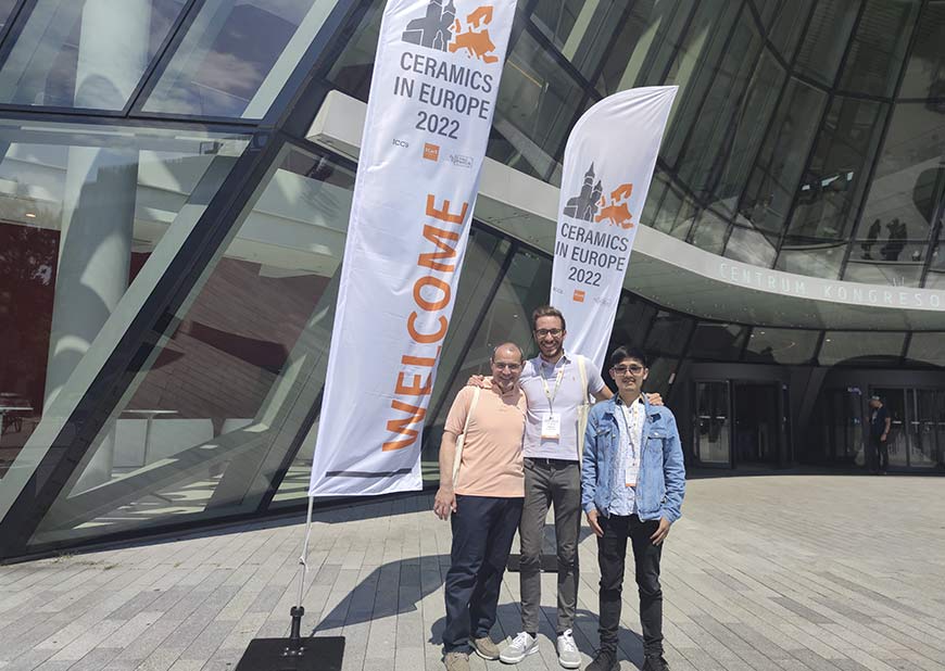 From the left, Dr Andrea Cintion, Dr Roberto D’Ambrosio and Dr Zhongmin Li pose for a group picture at the conference. 